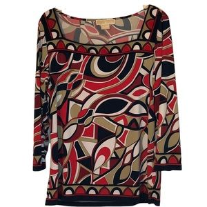 Michael Kors women’s XL top, colorful, square neckline
